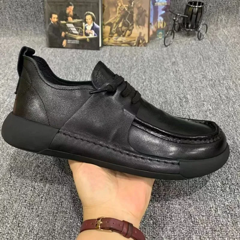 Formal Men's Shoes Genuine Leather Spring Business and Leisure Leather Shoes 2026 New Trend Versatile Thick Soled Shoes for Men