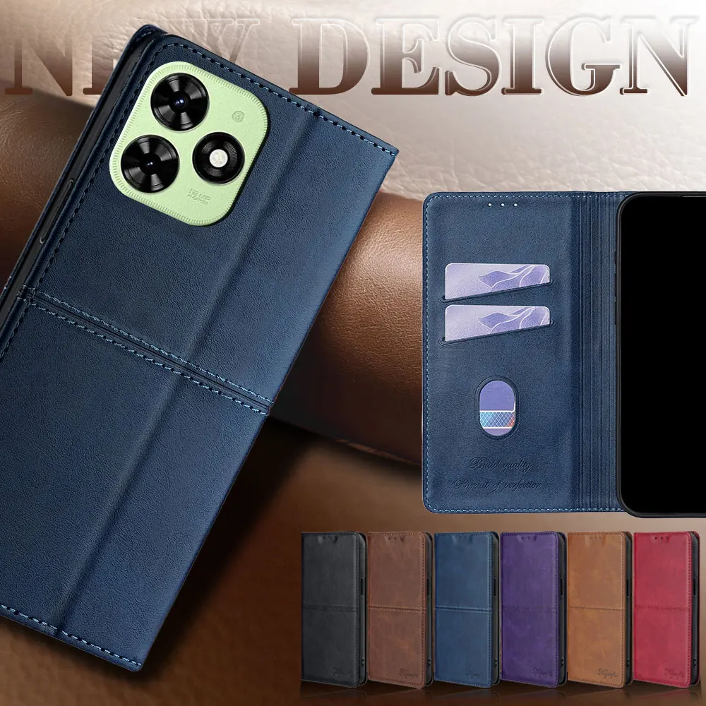 Para tecno faísca 20 10 pro plus 20c 10c 8c faísca go 2024 pop 8 7 6 pro couro magnético flip book caso slots de cartão coldre funda