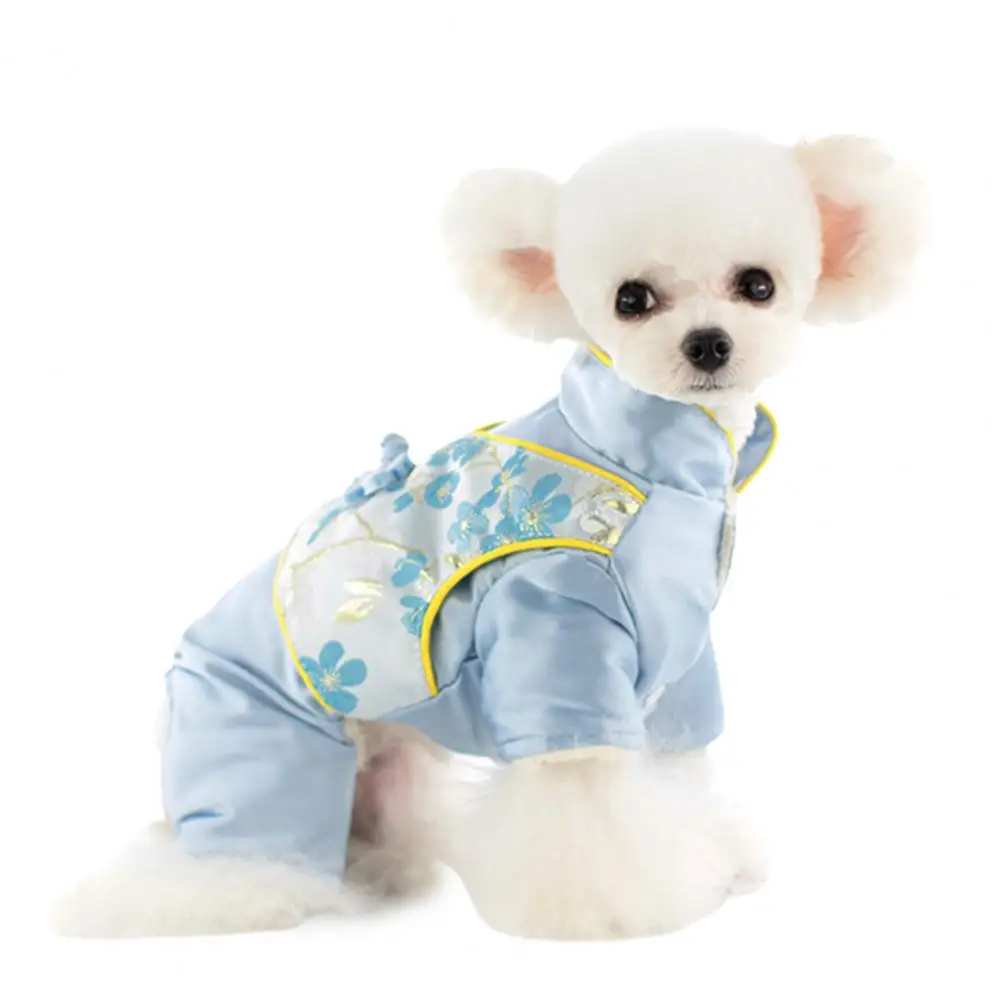 Anti-fall  Stylish Tang Suit Four Leggings Pets Clothes Comfortable Pet Vest Delicate   for Teddy