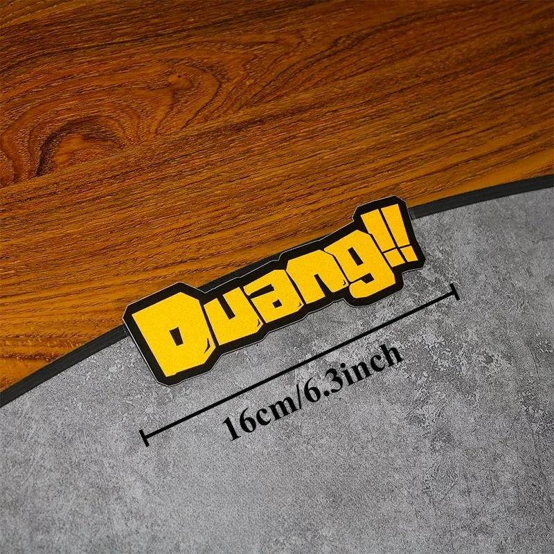 2D Flat Duang Text Vinyl Sticker 2Pcs, Waterproof UV Resistant, for Car Scooter Scratch Cover Decor, Holiday Gift
