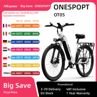 ONESPORT OT05 EU Standard Electric Bicycle Adult 250W Men's E-Mountain ebike 48V18.2AH Battery,27.5 Inch MTB Electric Bike