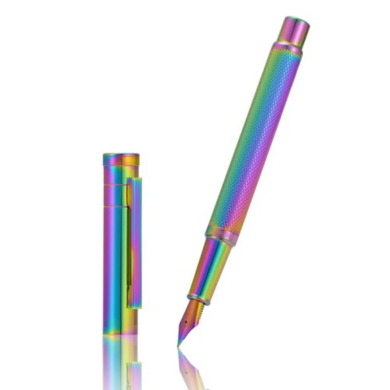 

A+HongDian Rainbow Forest Metal Fountain Pen Colored EF/F/M/Bent Gift Office Pen