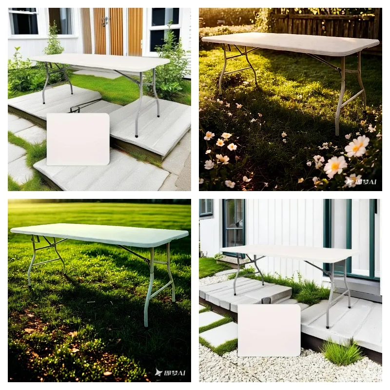 

1pc 71inch Outdoor Portable Tables Rectangular Plastic Folding Tables Study Tables Long Meeting Tables Camping Barbecue Tables