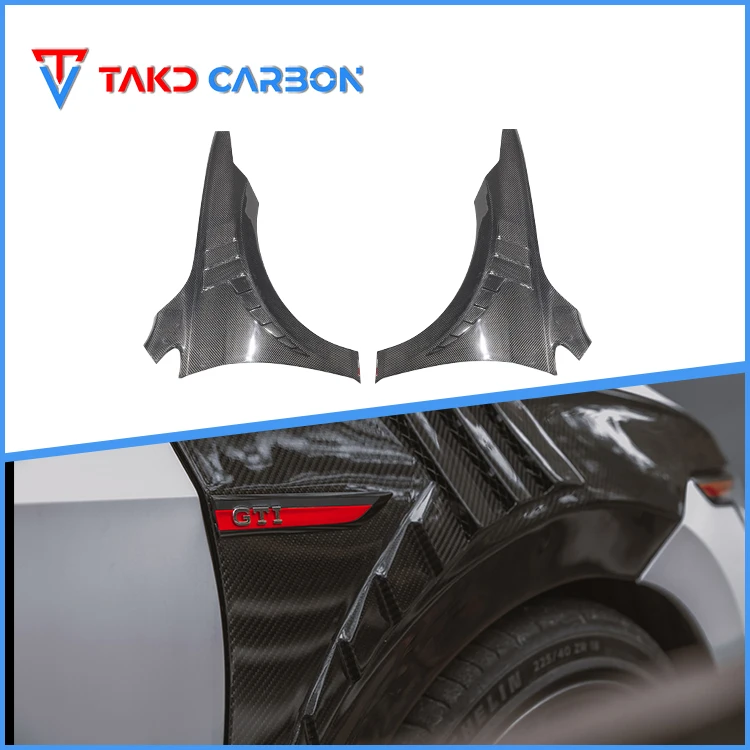 

TAKD CARBON Light Weight Dry Carbon Fiber Car Wheel Fenders for Volkswagens VW 8 GTI 2021 2022 2023 Body Kits