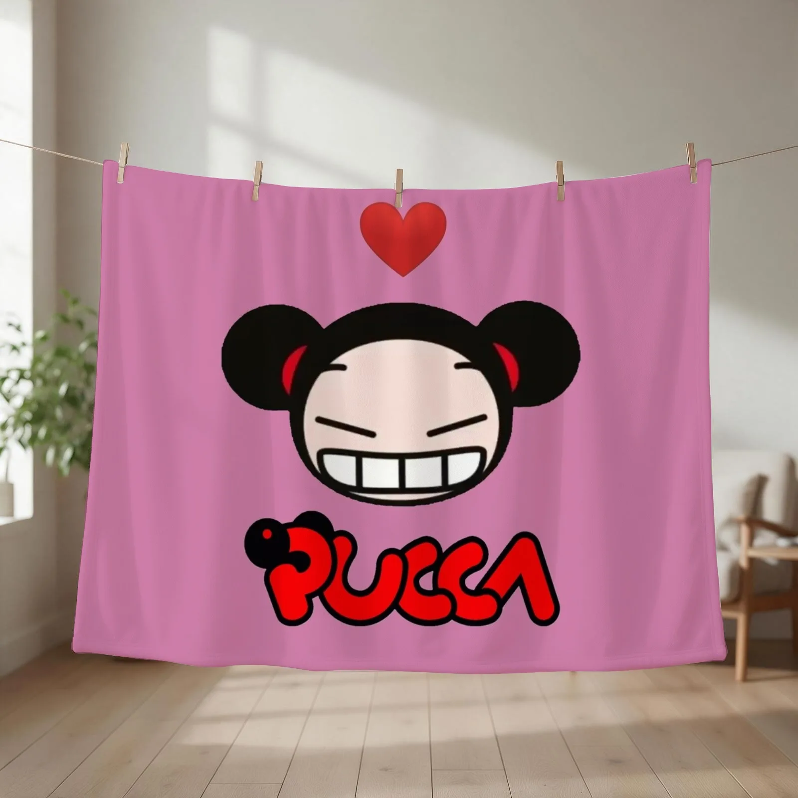 Pucca Throw Blanket couch cozy soft plush fuzzy picnic outdoor blanket