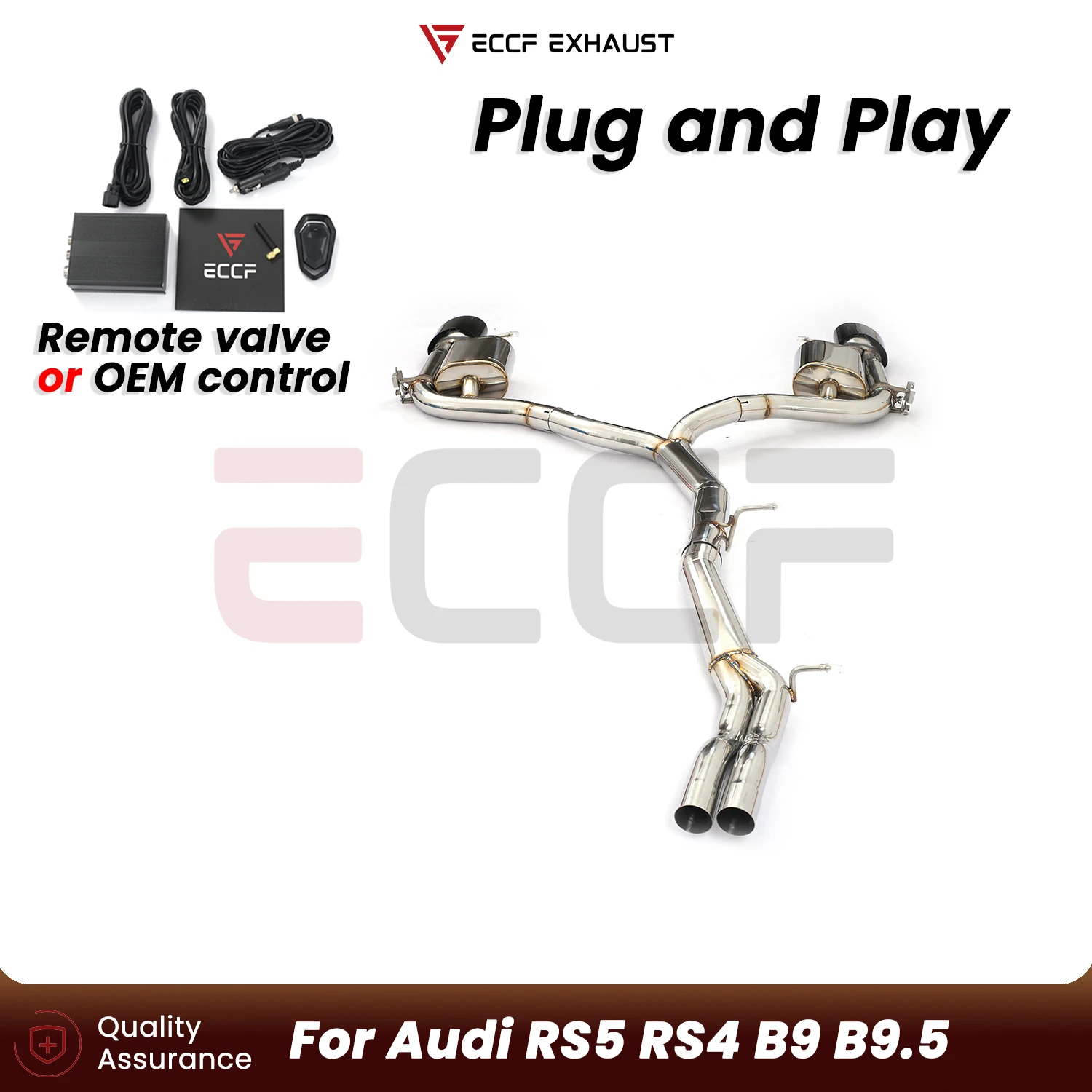 

ECCF Audi RS5 RS4 B9 B9.5 T304 Stainless Steel Exhaust Aggressive Sound Plug and Play Performance Upgrade