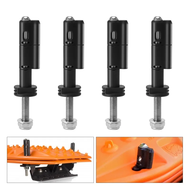 Lockable anti-theft secure mounting pin set for MaxTrax MKII rescue/recovery traction plates