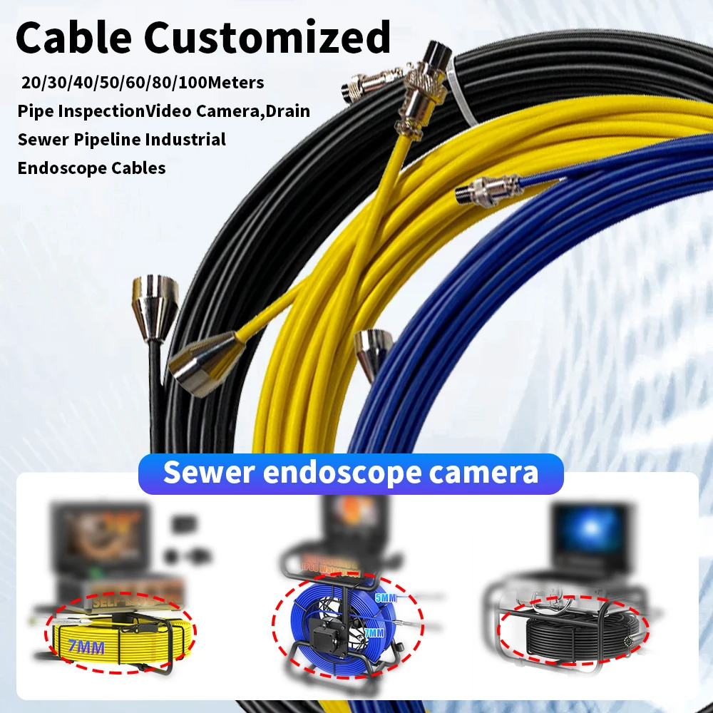 

Cable Customized Diameter 5MM/7MM Sewer endoscope camera,high intensity fiber tube ,Sewer Pipeline Industrial Endoscope Cables