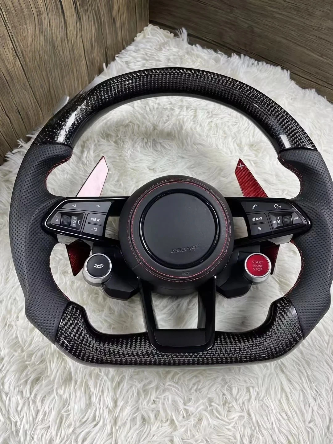 Customized Carbon Fiber Steering Wheel fori Rs3 Rs4 Rs5 Rs6 Rs7 S5i A4 B9 A5 RS3 RS4 RS5 S3 S4 S5custom