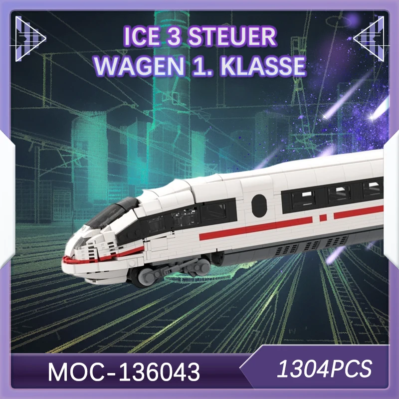 

1304PCS MOCS ICE 3 Steuer Wagen 1. Klasse Building Blocks DIY Urban Transportation Construction Educational Gift Boys MOC-136043