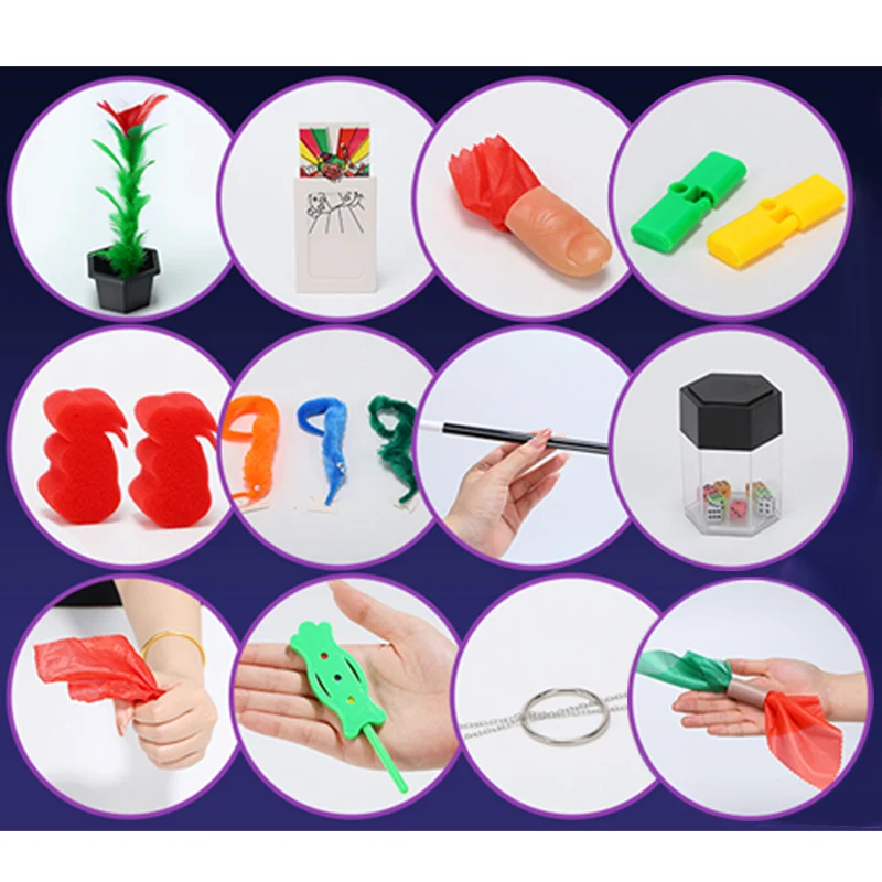 مجموعة المجموعة السحرية مع صندوق ل المبتدئين جمع الترفيه الترفيه ألعاب الطاولة الدعامة السحرية حيل الساحر المثيرة الهدايا TMZ #6