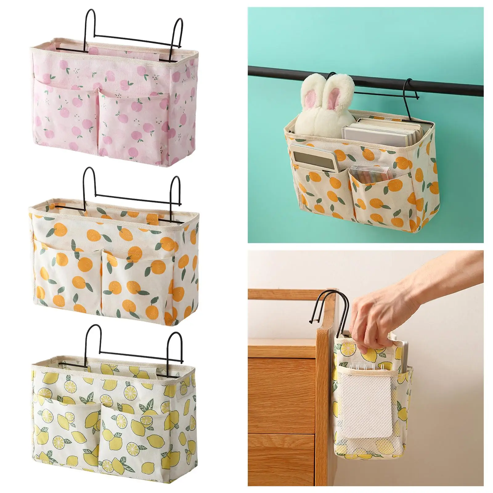 Hanging Bedside Caddy Waterproof Bed Holder Pockets for Baby Crib Sofa Chair