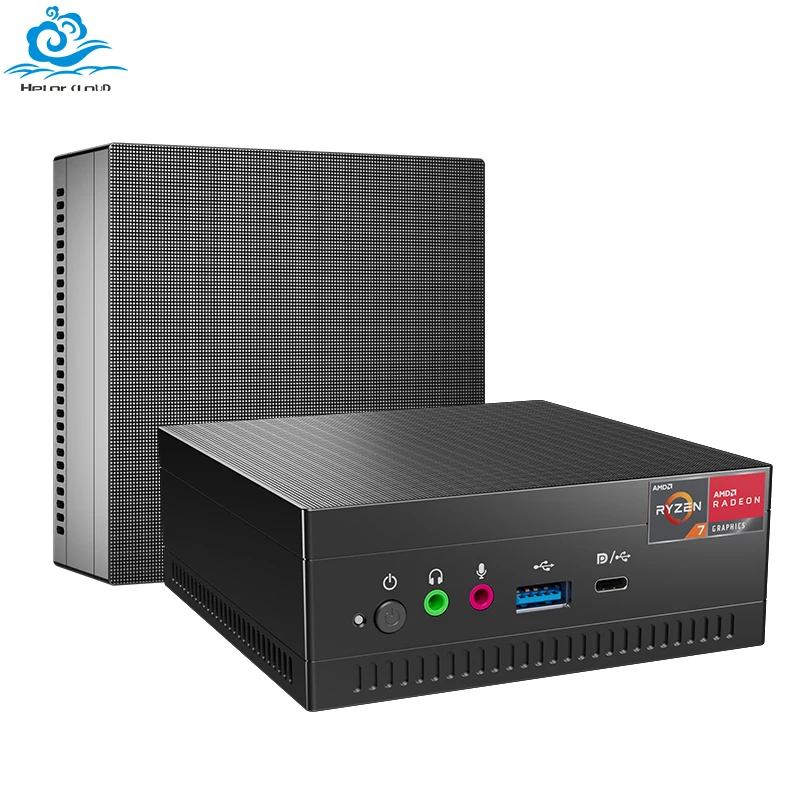 Ventilator Amd R7 3750H Mini Pc Windows 10 2x Ddr4 Dp Rj45 4K Type-C 2.4G/5G Wifi Bluetooth4.2 Computer