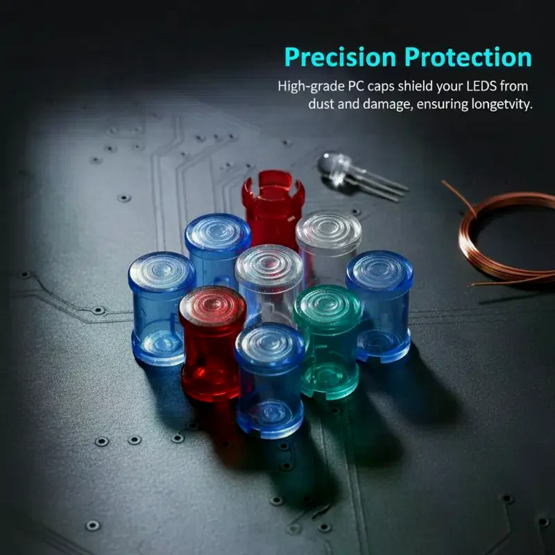 20Pcs LED Light Guide Caps Set - 3mm & 5mm Transparent Protective Covers for LED Light Emitting Diodes, Lamp Shade Accessories