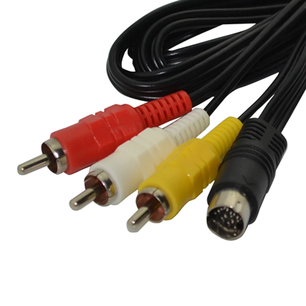 สาย AV ปลั๊กชุบนิกเกิล1.8ม. สำหรับสาย3RCA ของ SEGA Saturn SS kabel Audio Video