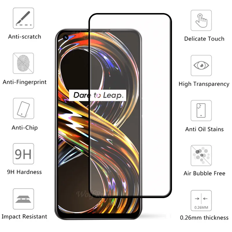 4-in-1 For OPPO Realme 8i Glass For Realme 8i Tempered Glass Phone Film Full Cover Screen Protector For Realme 8i 9i Lens Glass