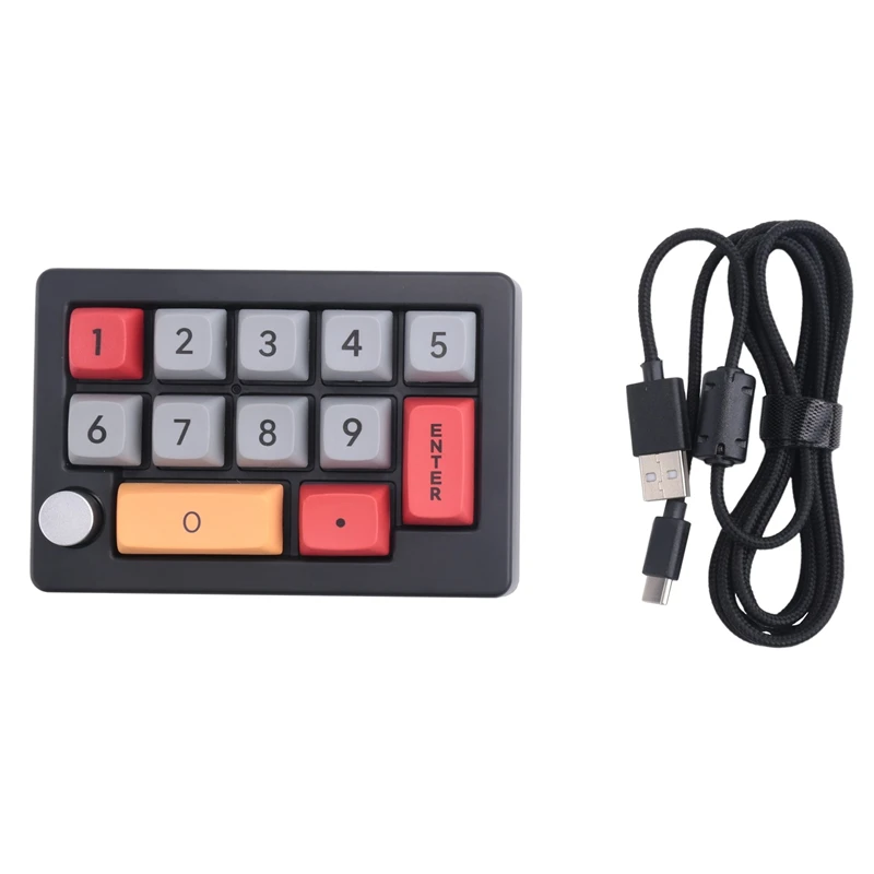 

13 Key Macro Programmable Hot Swappable Mechanical Switch 7 Color RGB Light Gaming Numeric Keypad