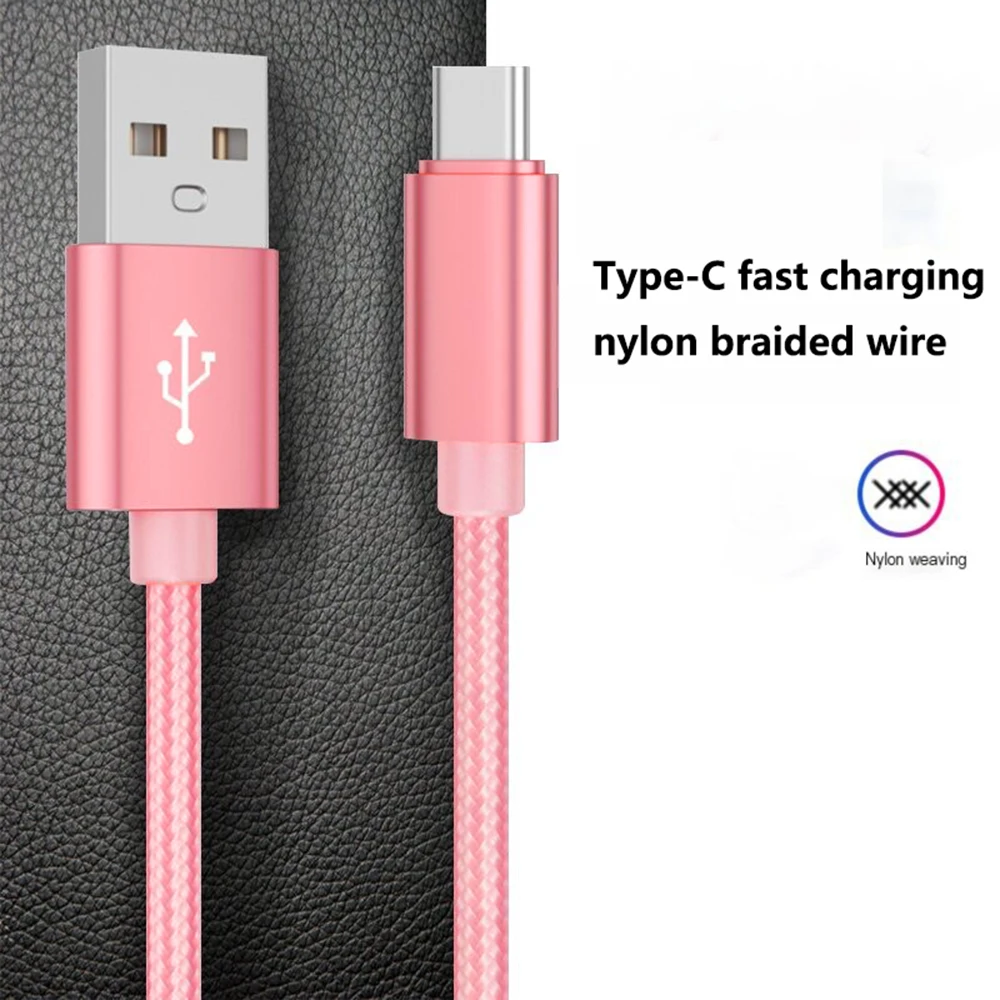 Multi Colored Nylon Braided Data Cable 3A Suitable For Android Samsung Type C Fast Charging Cable USB Device Mobile Phone Charge