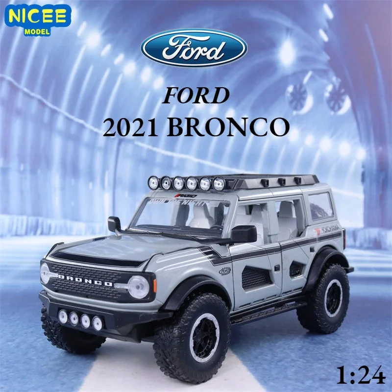 

1:24 2021 Ford BRONCO SUV Mitsubishi Simulation Diecast Car Metal Alloy Model Off-road Car Toys for Children Gift Collection J78