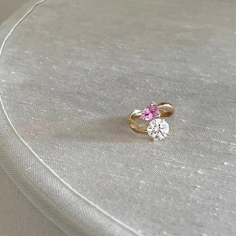 Foxanry Sparkling Water Drop Zircon Rings For Women Girls Trendy Elegant Romantic Sweet Temperament Wedding Bride Jewelry Gifts
