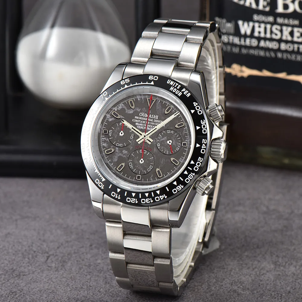 ساعة VK63 فاخرة 39 ملم كوارتز كرونوغراف ساعة عمل للرجال سلسلة VK 63 رياضية من زجاج الياقوت قرص نيزك إطار سيراميك