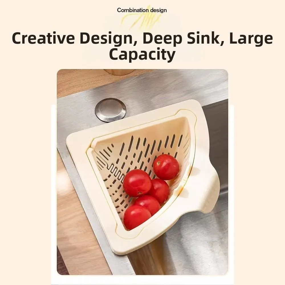 Durable Magnetic Sink Drain Basket Triangle Multifunctional Food Waste Filter Basket Kitchen Sink Filter Kitchen Supplies