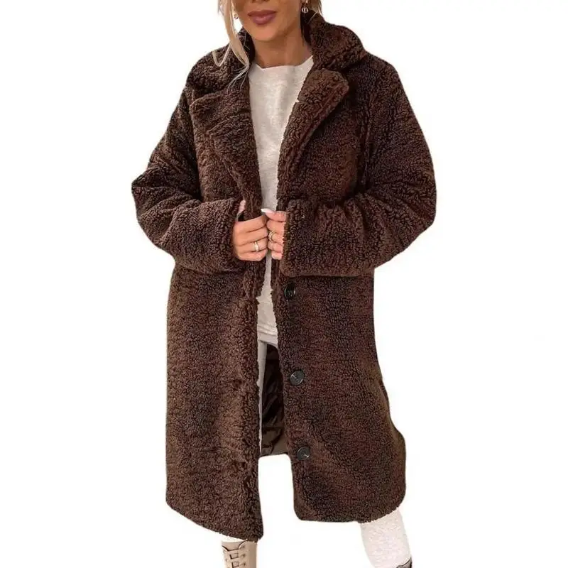 Warm Autumn Winter Long Faux Fur Coat for Women Stylish Mid-Year Fashion Ladies' Premium Quality Artificial Mink Outerwear