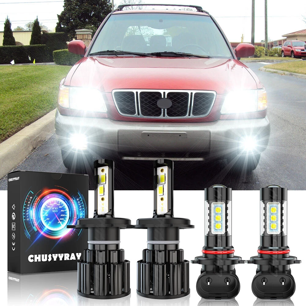 

Для Subaru Forester 1998-2002 4x Canbus 9006 H4 светодиодные фары дальнего/ближнего света + противотуманные фары 12 В 6000 К 100000LM 500% супер яркие
