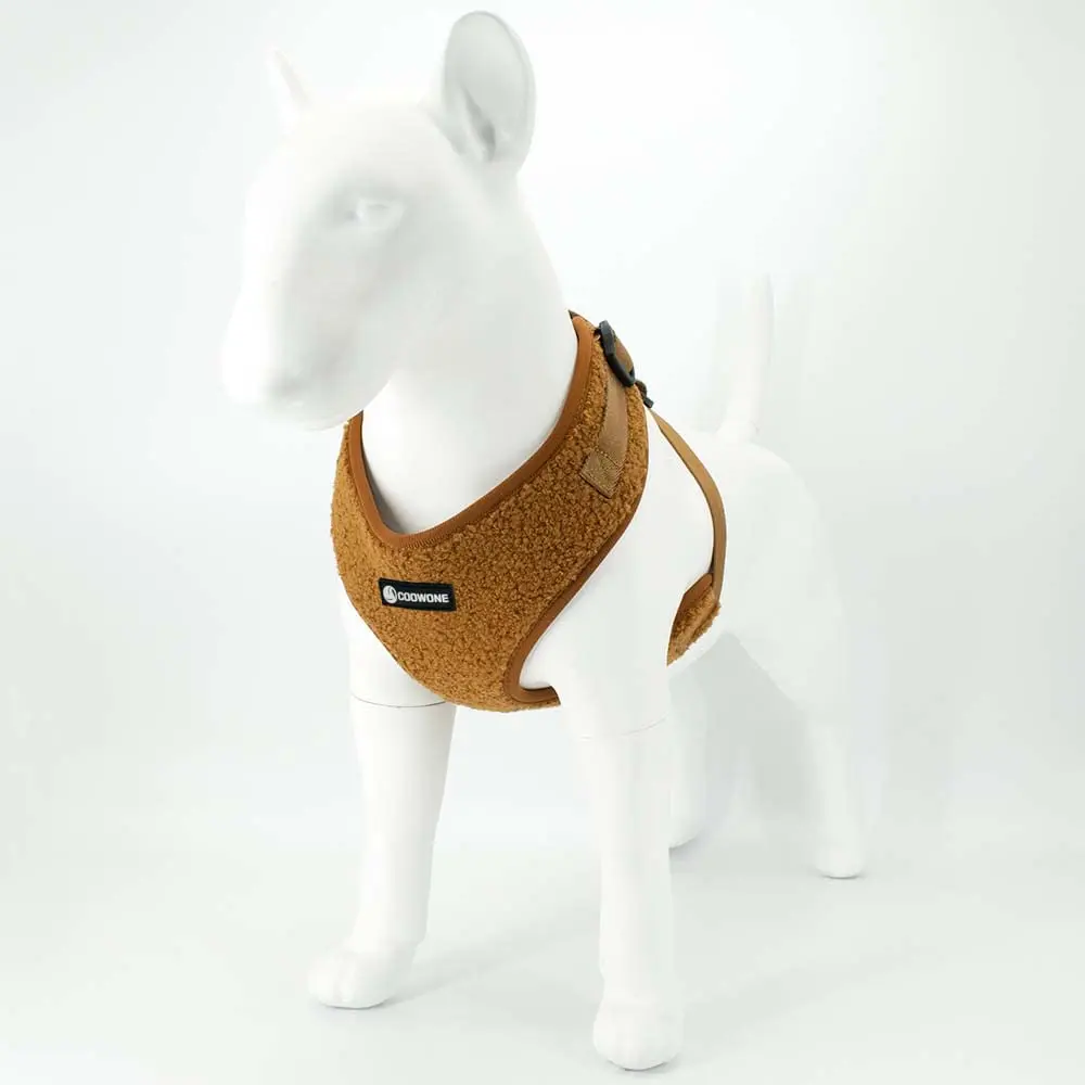 COLLARLOGO Adjustable No Pull Dog Vest Harness Soft Mesh Padded Teddy velvet Pet Puppy Leash Poop Bag Dispenser