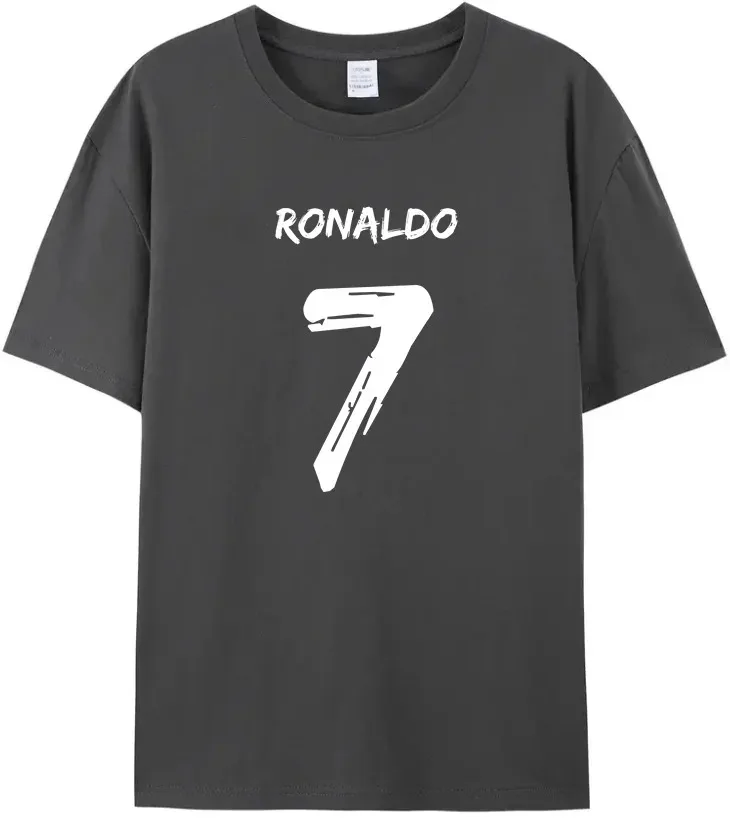 Sport Ronaldo Men\'s T-Shirt Cristiano Print Harajuku Women\'s Cotton TShirt Fashion Number 7 Unisex Streetwear Solid Color Tshirt