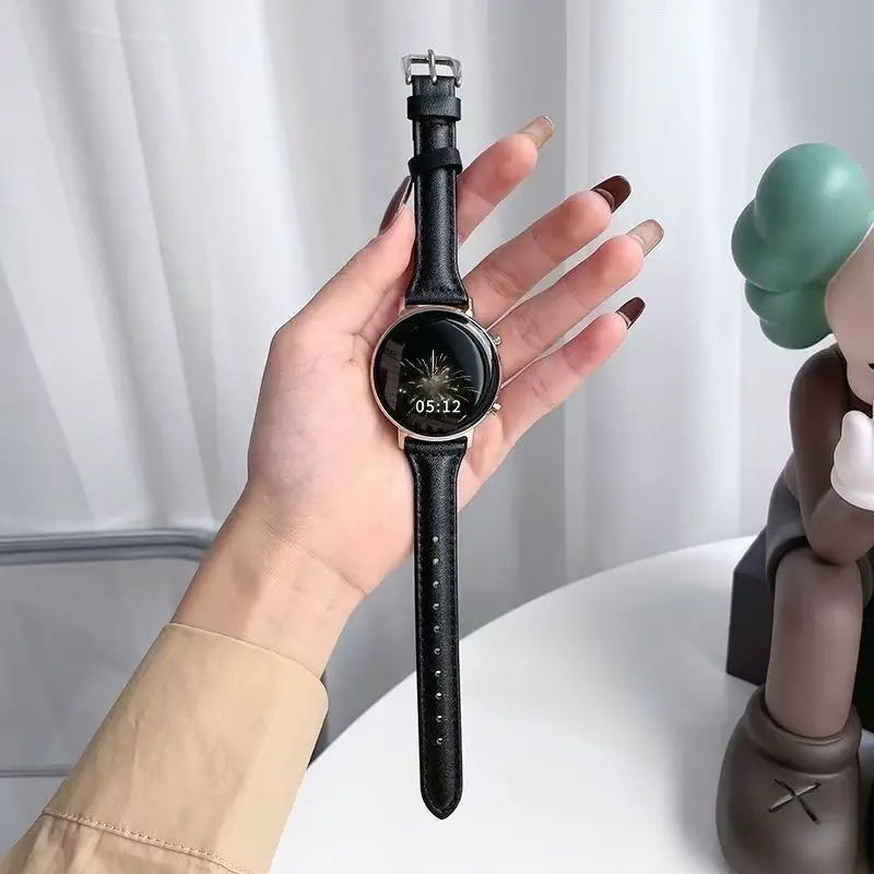 삼성 갤럭시 워치용 슬림 가죽 스트랩, 삼성 갤럭시 워치 7, FE, 6, 5/5 프로, 4 클래식, 액티브 2, 20mm, 22mm, 스포츠 팔찌, 화웨이 워치 GT 4-3 밴드