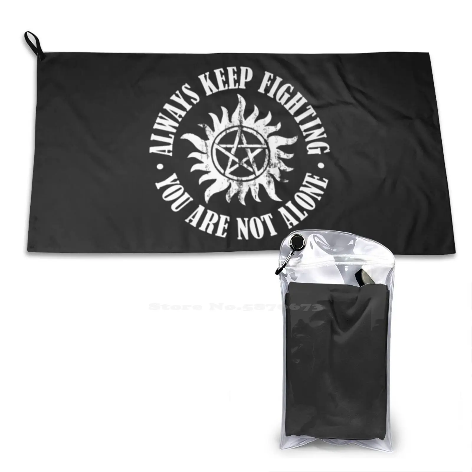 Always Keep Fighting-White Personalized Soft Towel Home Outdoor Spnfamily Supernatural Always Keep Fighting Anti Possession