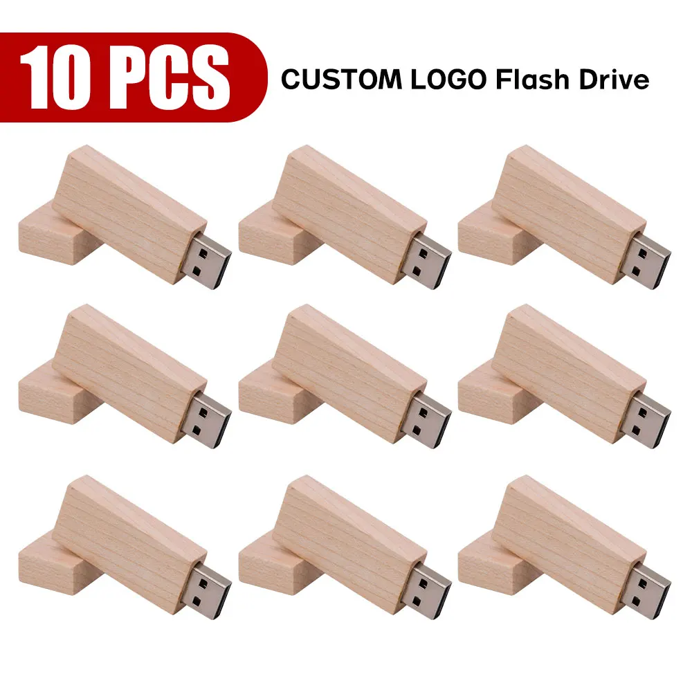 10 Stks/partij Custom Gratis Logo Hout Pen Drive Usb 4Gb 8Gb 128Gb Flash Drive 2.0 Memory Stick Pendrive 64Gb 16Gb 32Gb Huwelijkscadeau