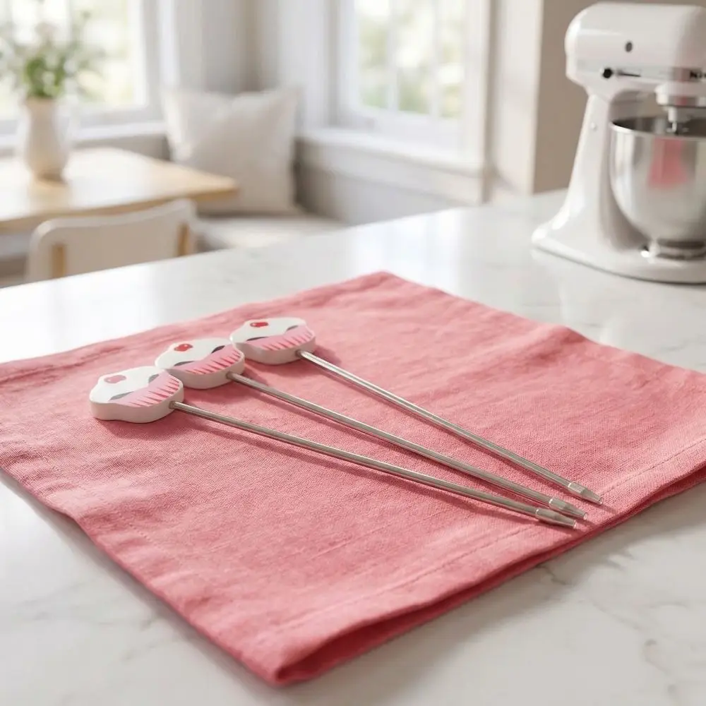 3Pcs Stainless Steel Cake Tester Non-slip Grip Easy Clean Cake Probe Accurate Multi-Purpose Baking Test Needle Home Kitchen