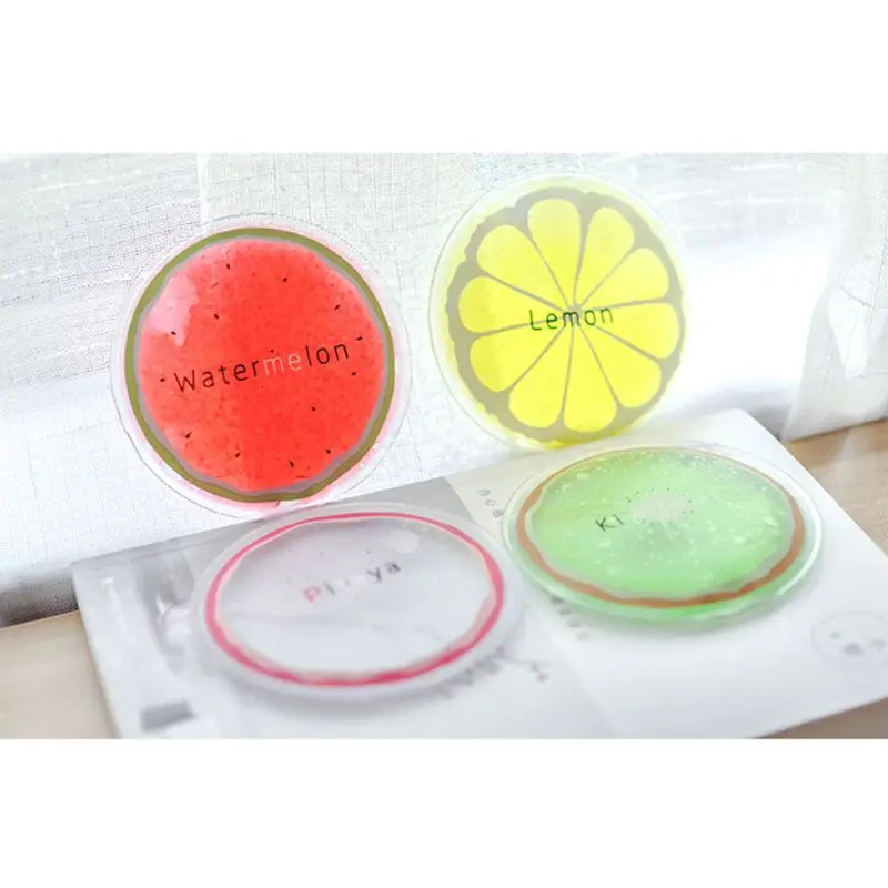 Summer Mini Physiotherapy PVC Cooler Bag Cartoon Round Bright Colored Fruit Cold Compress Ice Pack Gel Oct.29