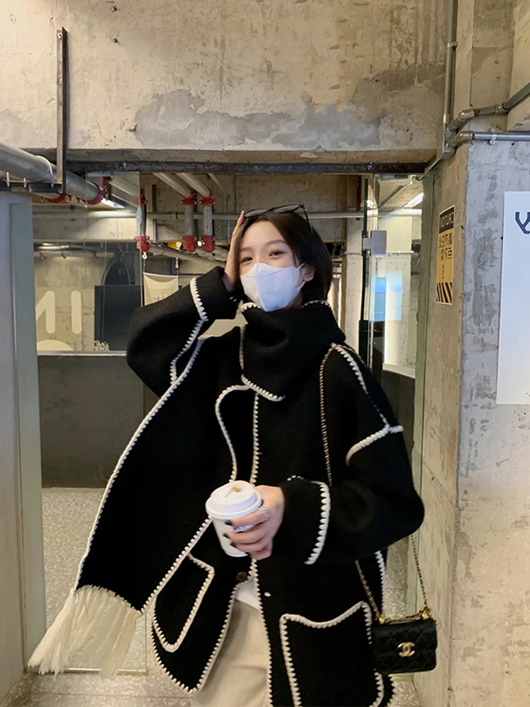 

Шерстяное пальто Hebe Sle средней длины, женское, модное, в стиле «маленький аромат», утепленное, с накидкой на плечи, премиум-класса.