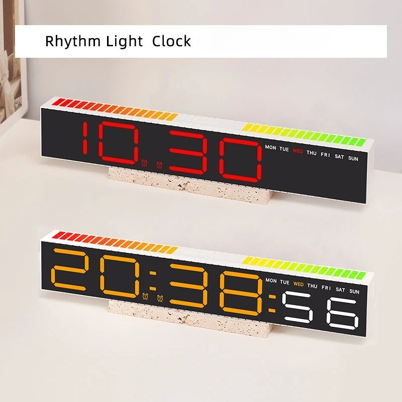 12inch Rhythm  LED light clocks new creative alarm clock, desktop skip second ornament pickup beating