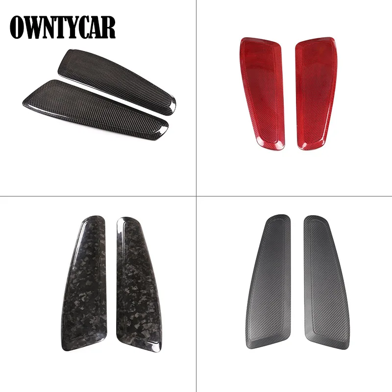 ألياف الكربون الحقيقية لبورشه 718/911 2013-2021 الملحقات الداخلية مقعد الجانب لوحة الكسوة مقعد مقبض الغطاء الواقي ملصق #2