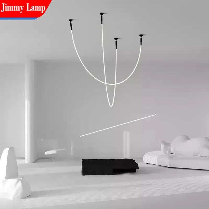 مصابيح الإضاءة الخطي الأنيقة المعاصرة الفنية البسيطة لغرفة النوم اللوح الأمامي خط واحد LED مصباح غرفة المعيشة المبتكرة