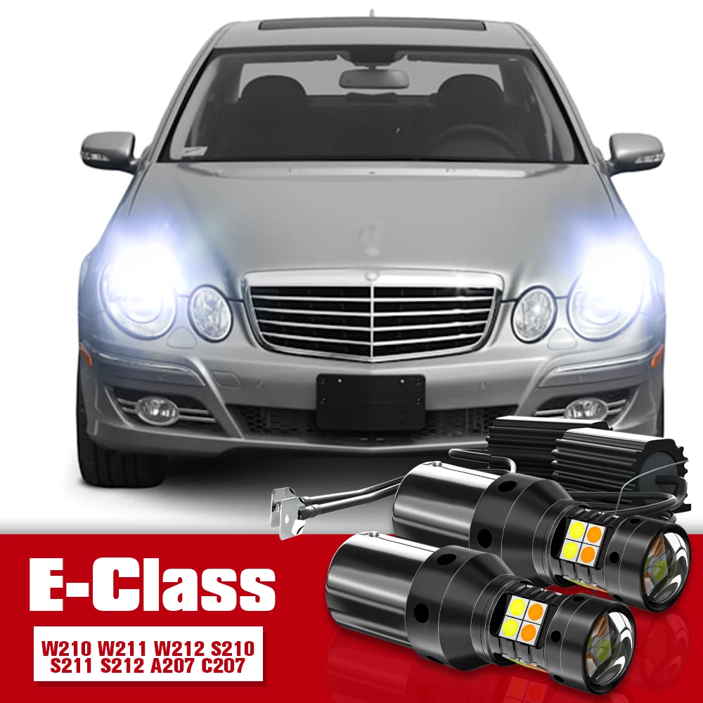 2x Dual Mode Turn Signal+Daytime Running Light Accessories LED DRL For Mercedes E-Class W210 W211 W212 A207 C207 S210 S211 S212