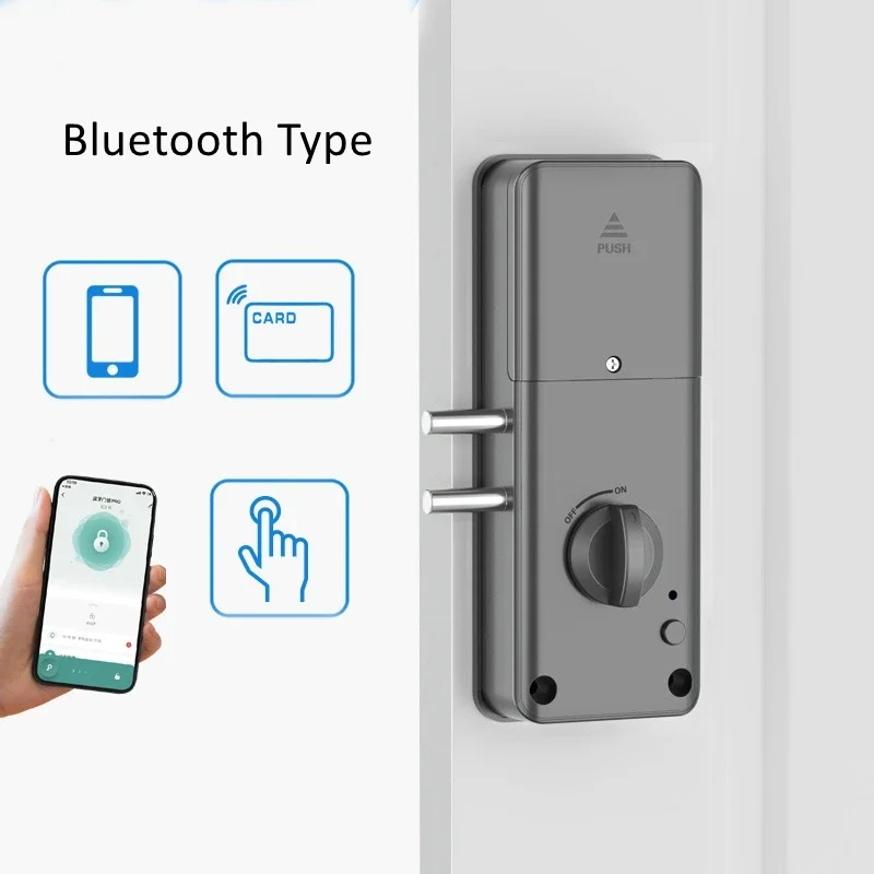 Bluetooth Electronic Door Lock Smartlock Tuya APP Remote Control IC Card Motor Lock Invisible Keyless No Drill Hole Installation