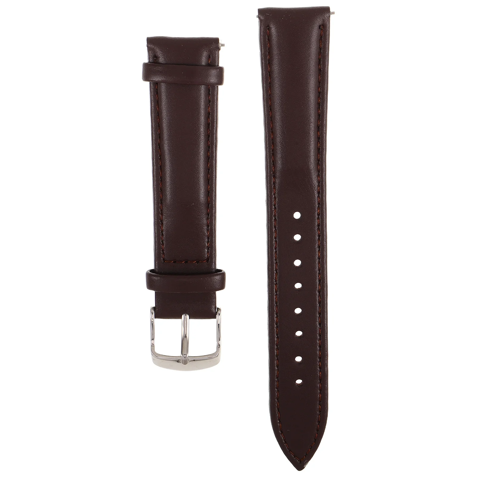 

Faux Watch Band Replacement Quick Release Strap Black Smooth Texture Adjustable Deployment Clasp Smartwatch Accessories