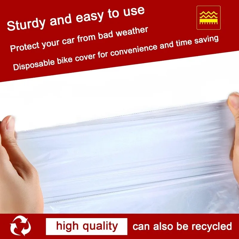 Disposable Transparent Plastic Motorcycle Cover, Waterproof and Dustproof, Suitable for Hareyama and Others (indoor Universal)