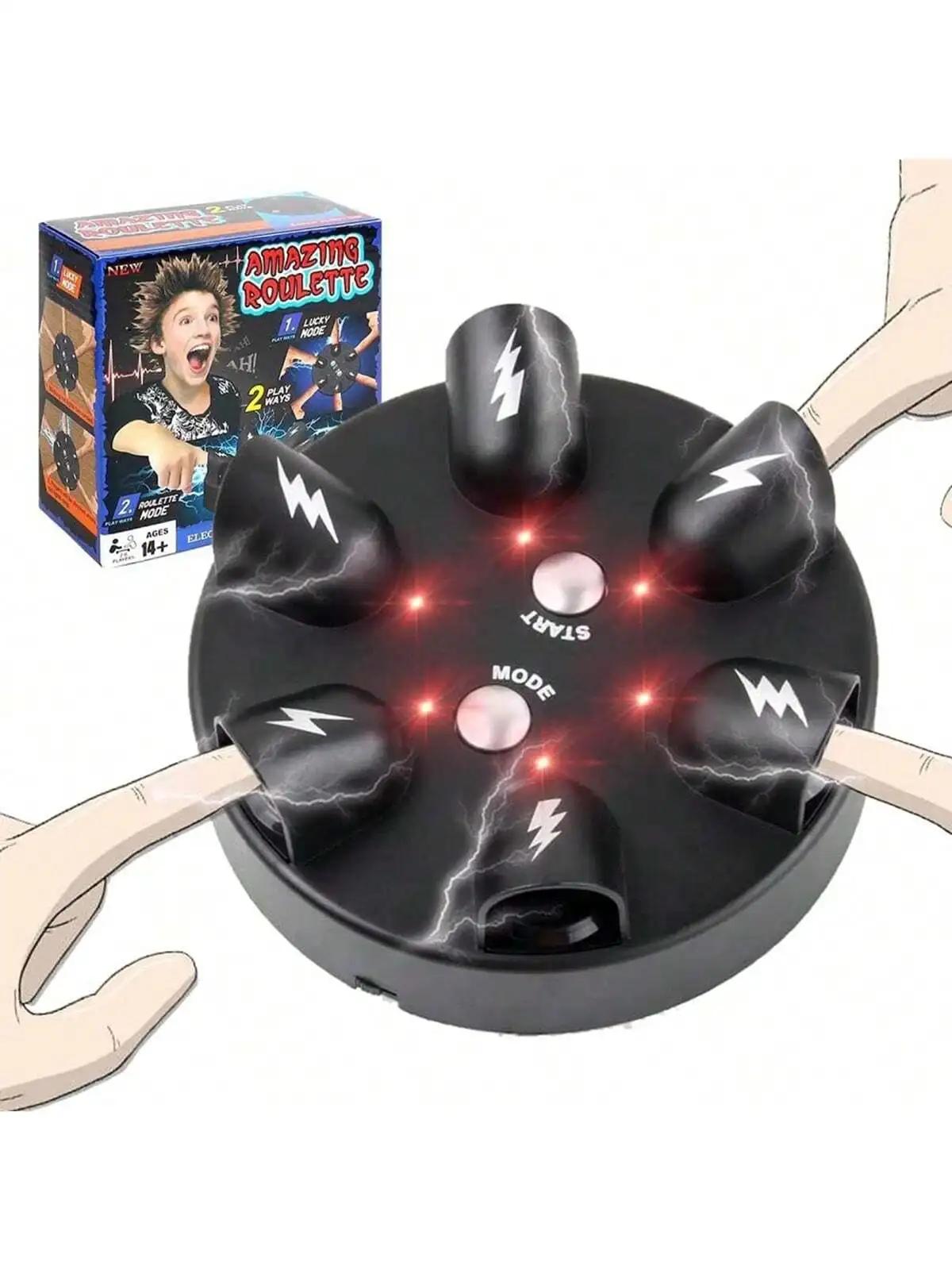Roulette Party Game, Lucky Finger Six-Finger Electric Shock Lie Detector, Fun Party Game Toy, Finger Vibration Game Party Gift,