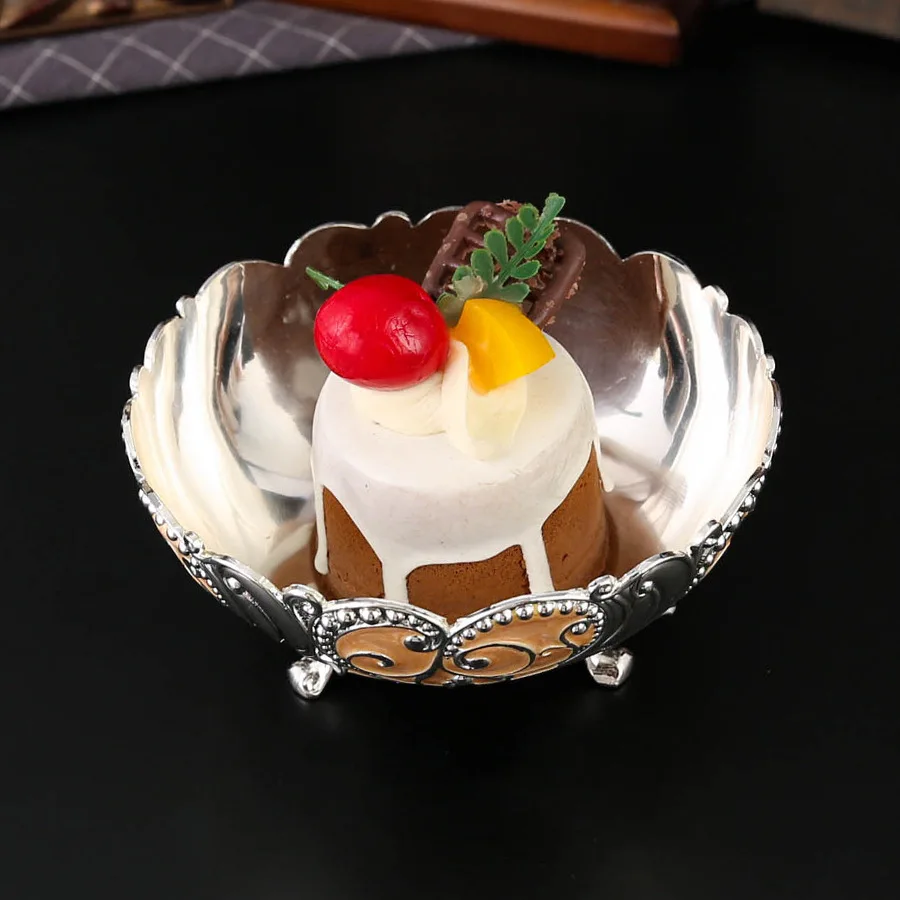 

Металлическая ваза для фруктов в европейском стиле, сервировочная тарелка для закусок, миски для хранения конфет и орехов, кухонный домашний декор