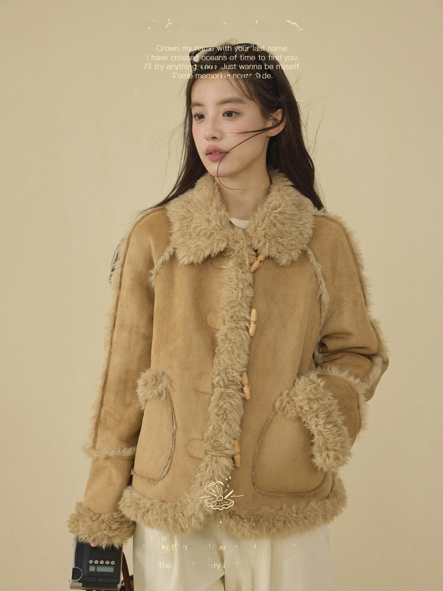 

Зимнее пальто Nov Et из искусственной кожи с меховым воротником, на пуговицах, с отложным воротником, женское, свободного кроя, в стиле ретро