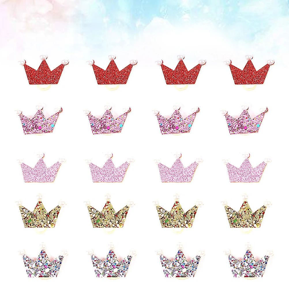 

20pcs Pet Crown Hair Ties Elastic Bands Mixed Color Bows Cute Accessories Durable Dog Cat Decorations Adjustable Size