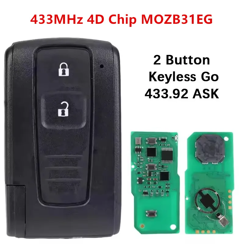 

KEYECU Replacement For Toyota Prius 2004 -2009 Smart Remote Keyless Go Key Fob 2/3 Buttons 312/433MHz 4D Chip FCC: MOZB31EG