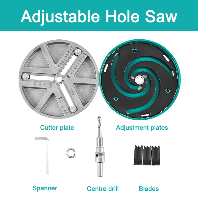 1Pc 45mm-130mm Adjustable Hole Saw WoodworKing Hole Cutter Cutting Tools For Plasterboard Softwood Board Home Improvement