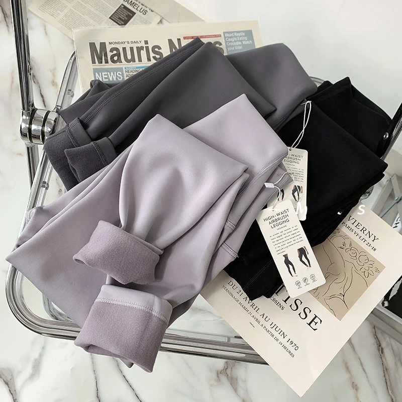 Calças de Yoga de Cintura Alta para Mulheres, Calças Esportivas Finas para Outono e Inverno, Sem Linha T, Podem Ser Usadas Diretamente, Levanta o Bumbum...